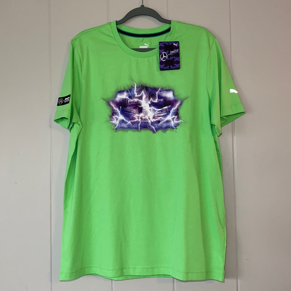 NEW Puma x Mercedes AMG Petronas Street Vintage Car Tee Large $55
